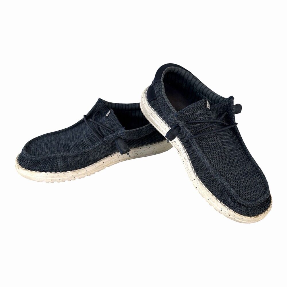 Hey Dude Wally Stretch Sox Navy Men's slip on shoes Sz 8 41898-410